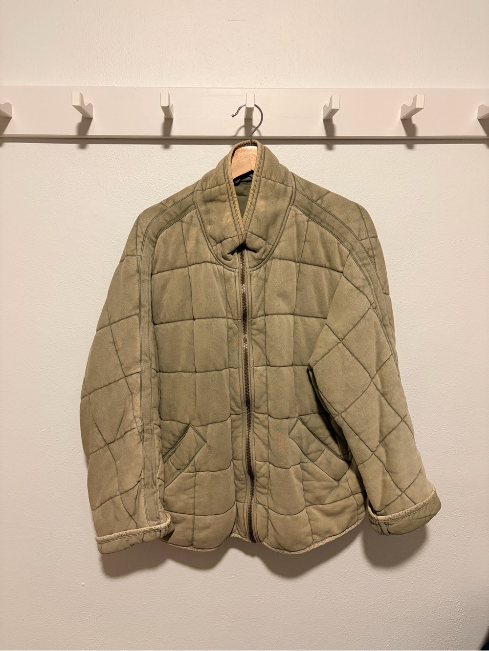 Free People Dolman Quilted Jacket - olive green